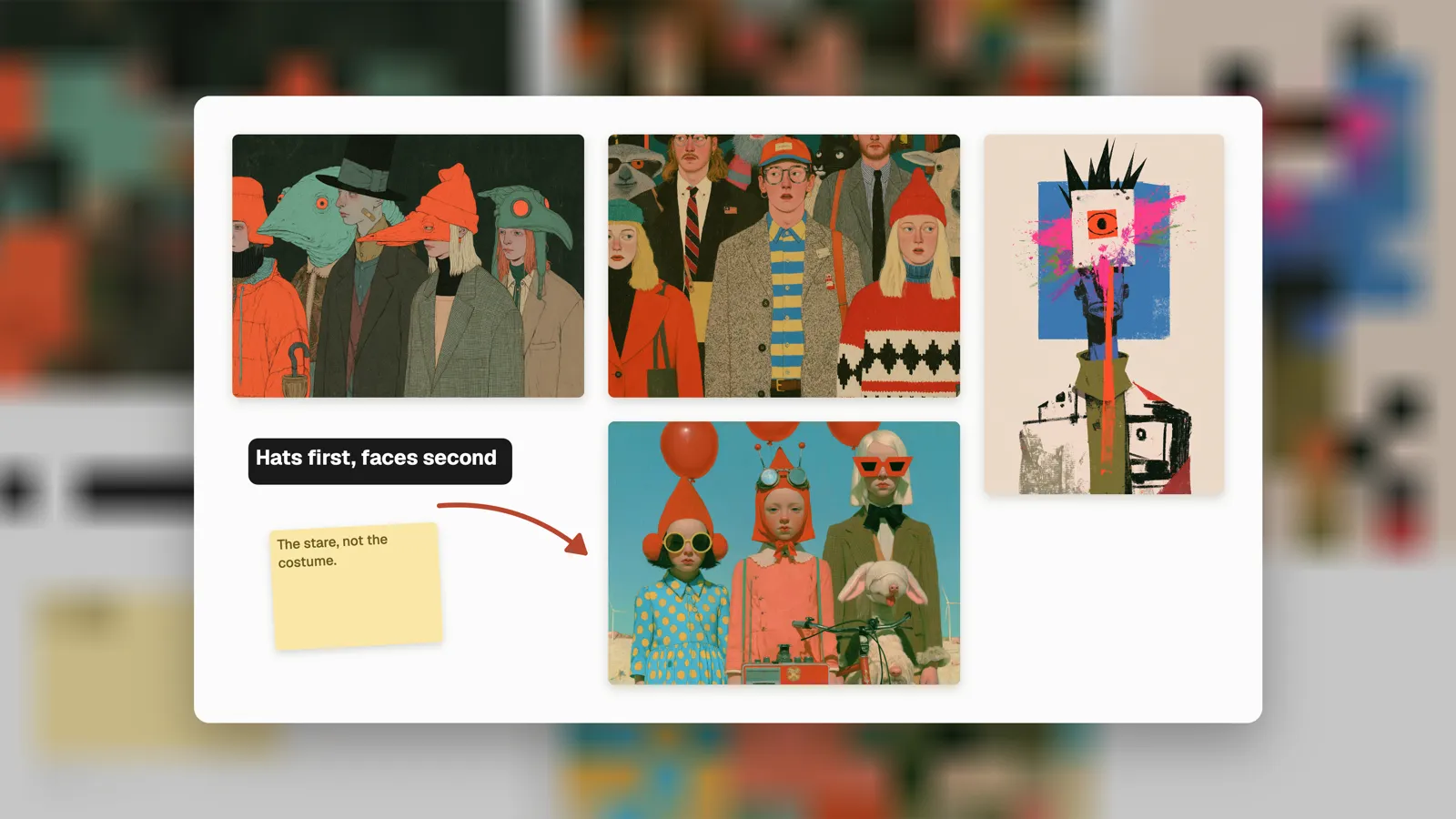 The same slide on a blurred copy of the board itself
